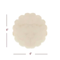 White Marble Scalloped Edge Coasters, Set of 3