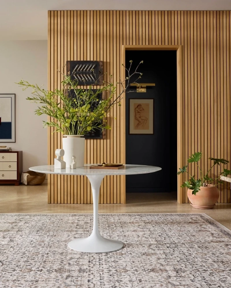 Anniston Ivory Stone Washable Area Rug, 5x8