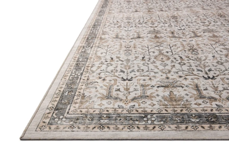 Anniston Ivory Stone Washable Area Rug, 5x8