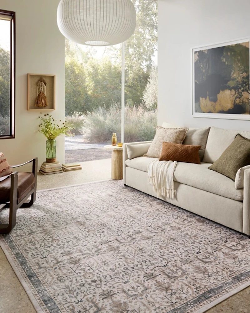 Annitston Ivory Stone Washable Area Rug, 8x10