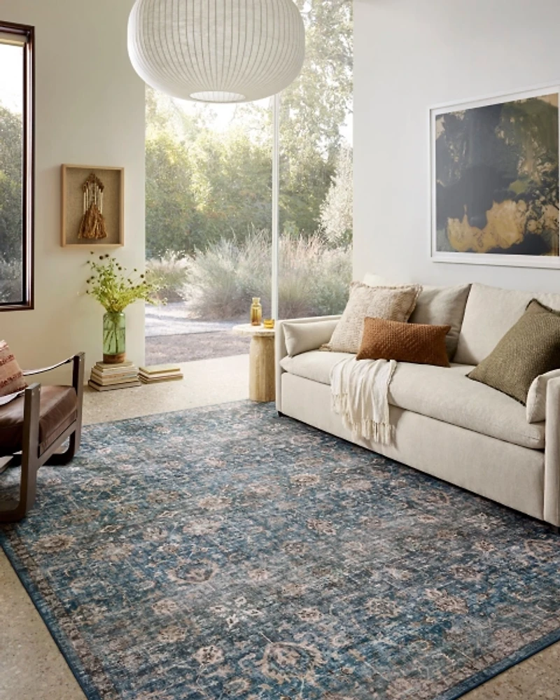 Anniston Lagoon Washable Area Rug, 5x8