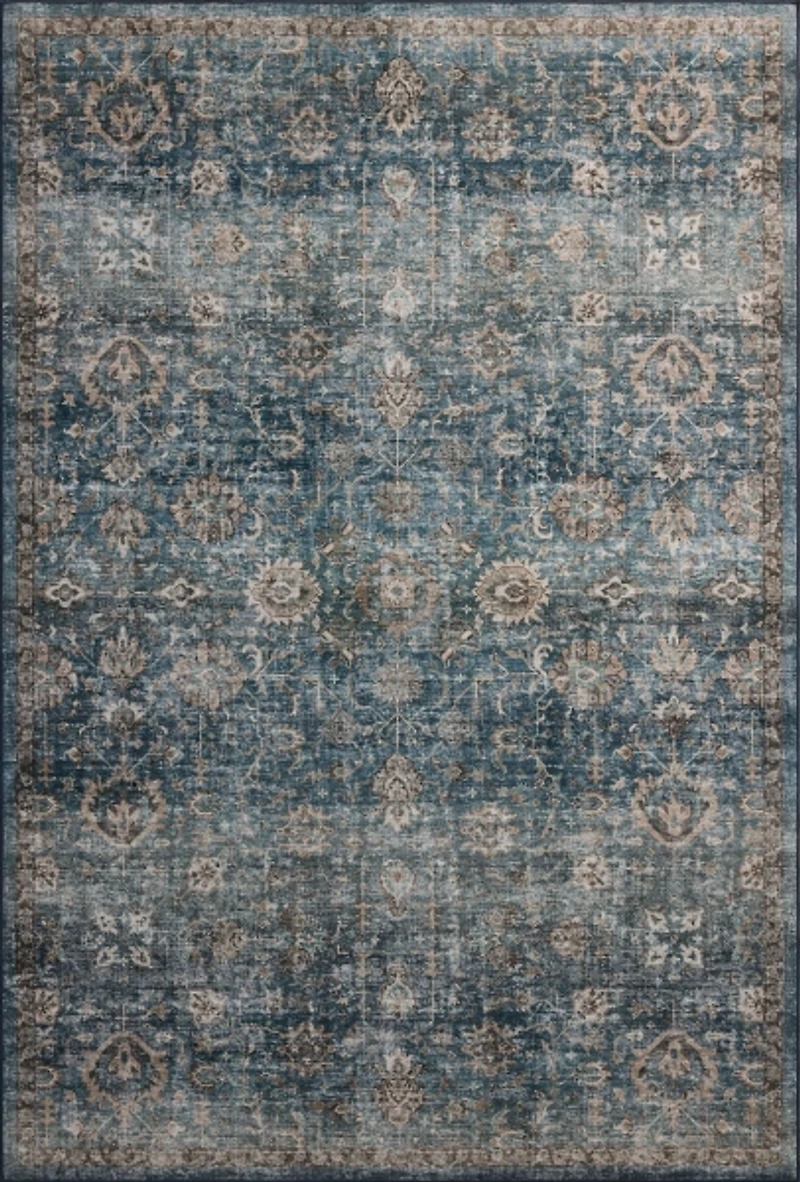 Anniston Lagoon Washable Area Rug, 5x8