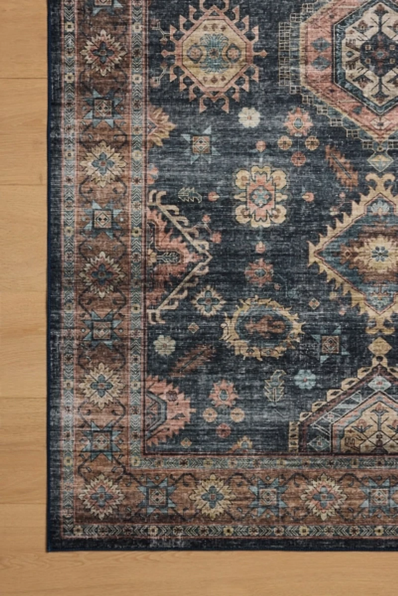 Anniston Denim Sunset Washable Area Rug