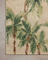 Clay and Green Palm Trees Area Rug, 5x7