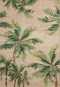 Clay and Green Palm Trees Area Rug, 5x7