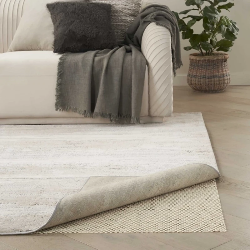 Ivory Gridlock Non-Slip Rug Pad