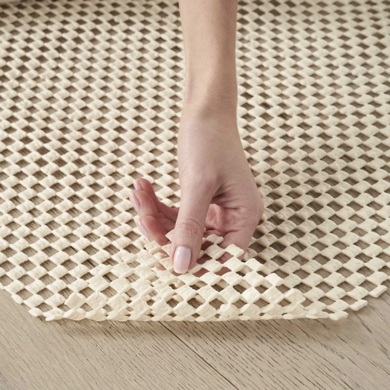 Ivory Gridlock Non-Slip Rug Pad