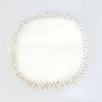 Round White Tassel Pillow