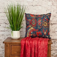 Blue Woven Tapestry Pillow
