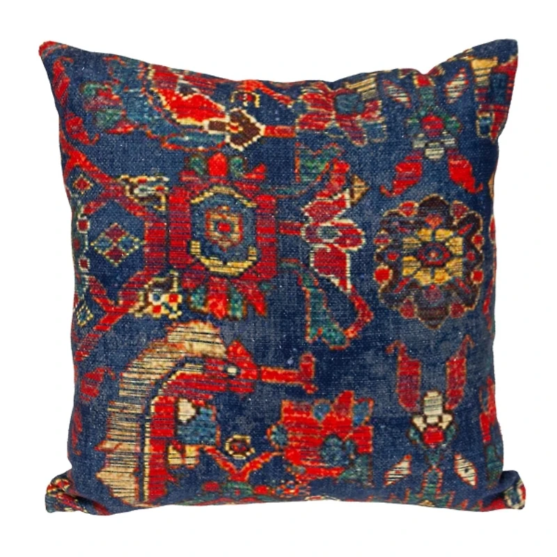 Blue Woven Tapestry Pillow