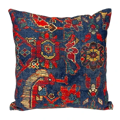 Blue Woven Tapestry Pillow