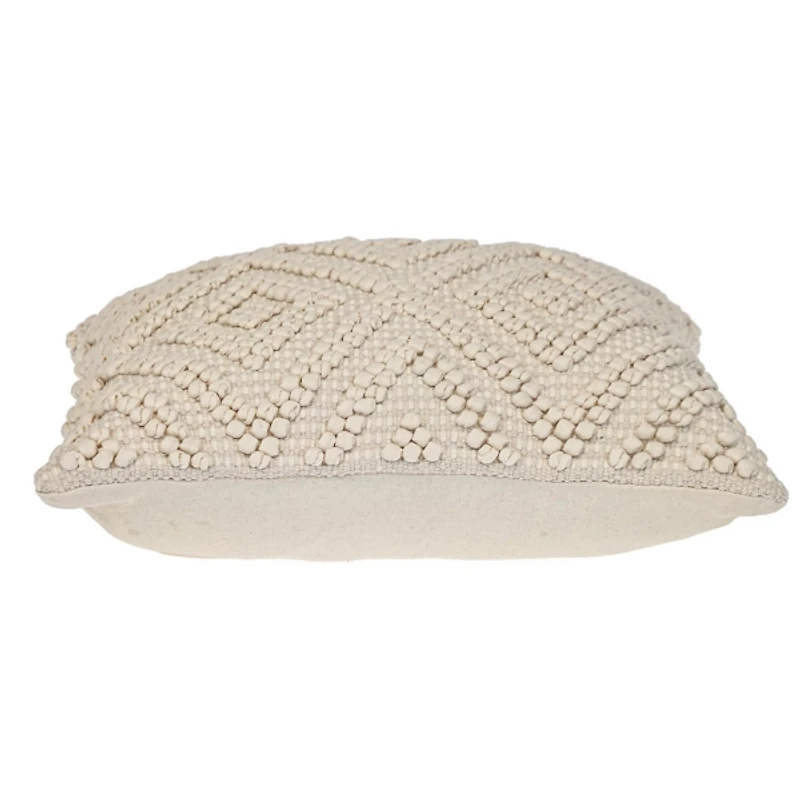 Ivory Knotted Diamond Pillow
