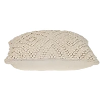 Ivory Knotted Diamond Pillow