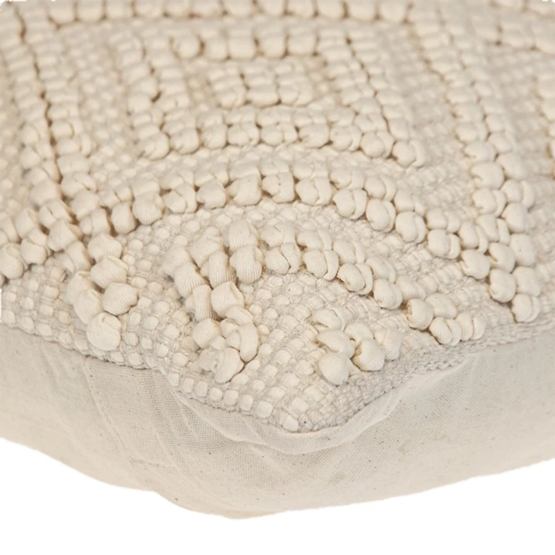 Ivory Knotted Diamond Pillow
