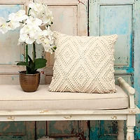 Ivory Knotted Diamond Pillow