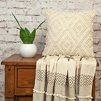 Ivory Knotted Diamond Pillow