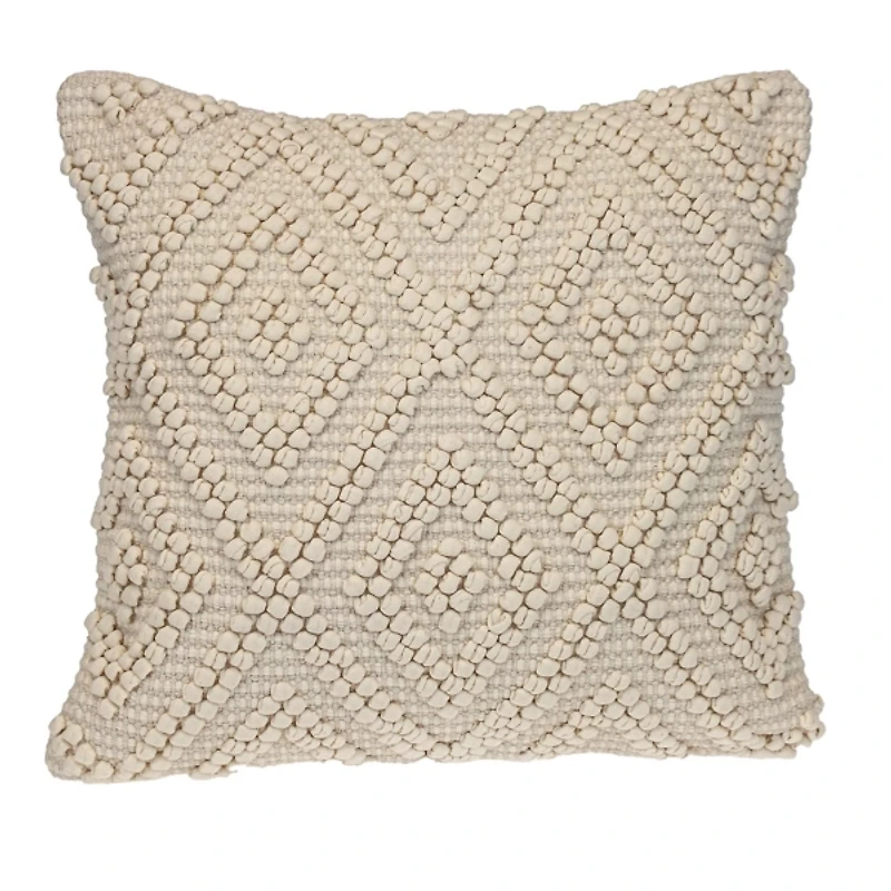 Ivory Knotted Diamond Pillow