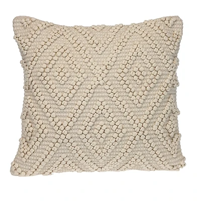 Ivory Knotted Diamond Pillow