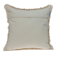 Green and Tan Medallion Fringe Pillow