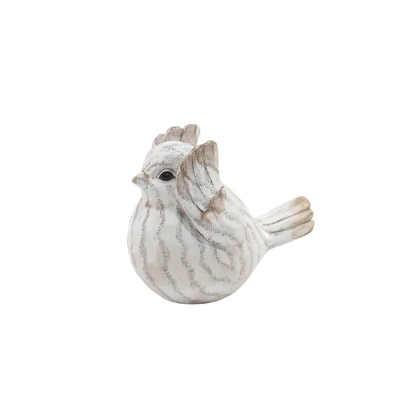 Cream Resin Bird Figurines, Set of 3