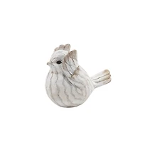 Cream Resin Bird Figurines, Set of 3