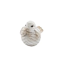 Cream Resin Bird Figurines, Set of 3
