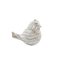 Cream Resin Bird Figurines, Set of 3