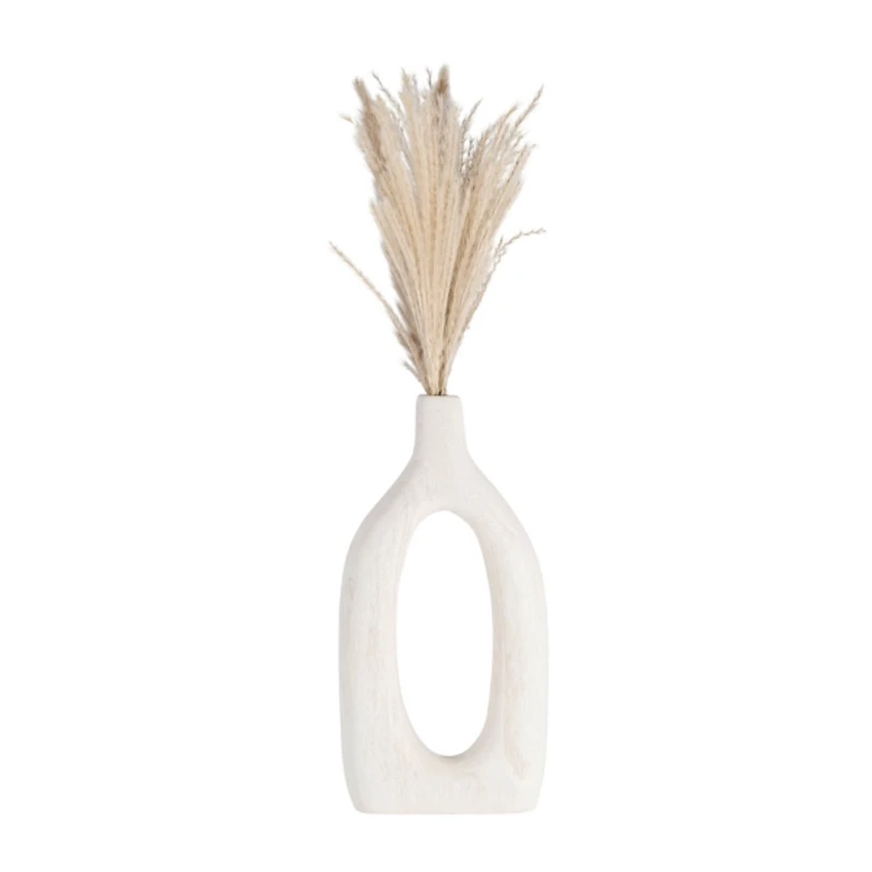 White Wood Cut Out Vase