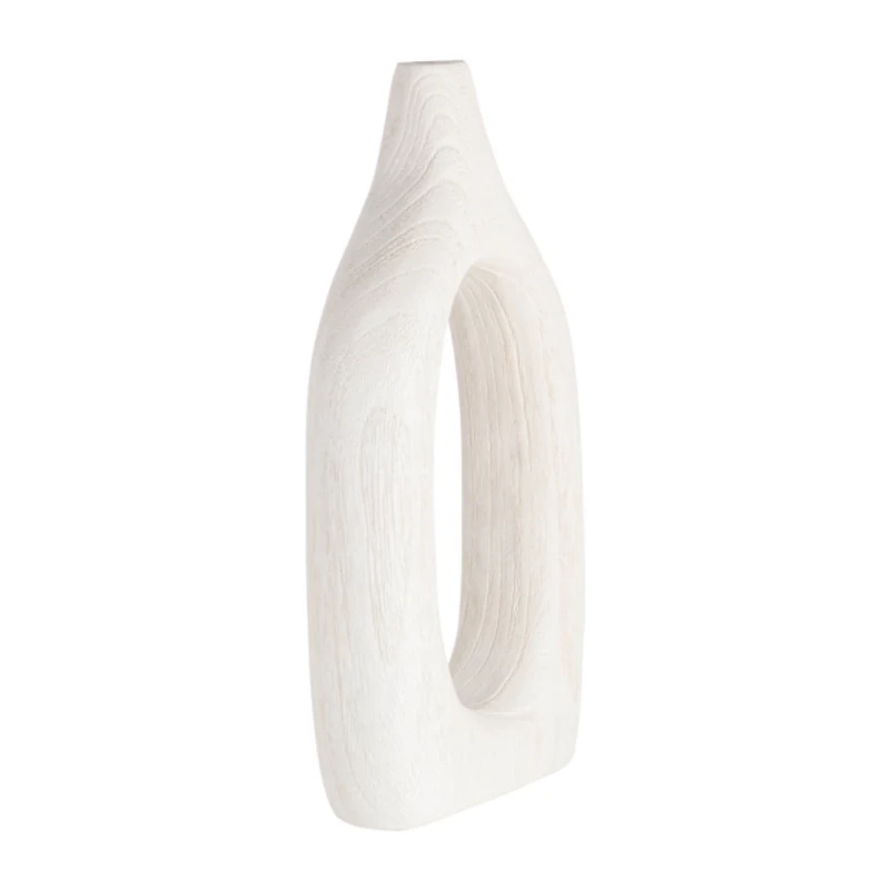 White Wood Cut Out Vase