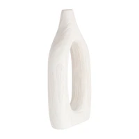 White Wood Cut Out Vase