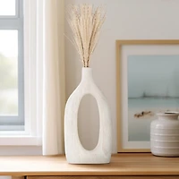 White Wood Cut Out Vase