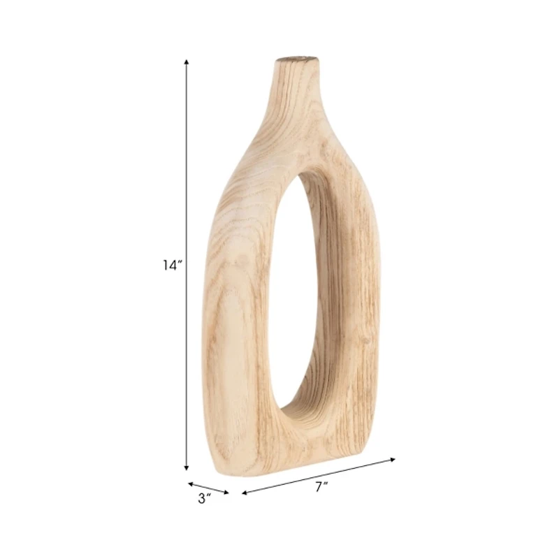 Natural Wood Cut Out Vase