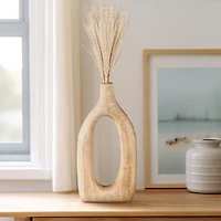Natural Wood Cut Out Vase