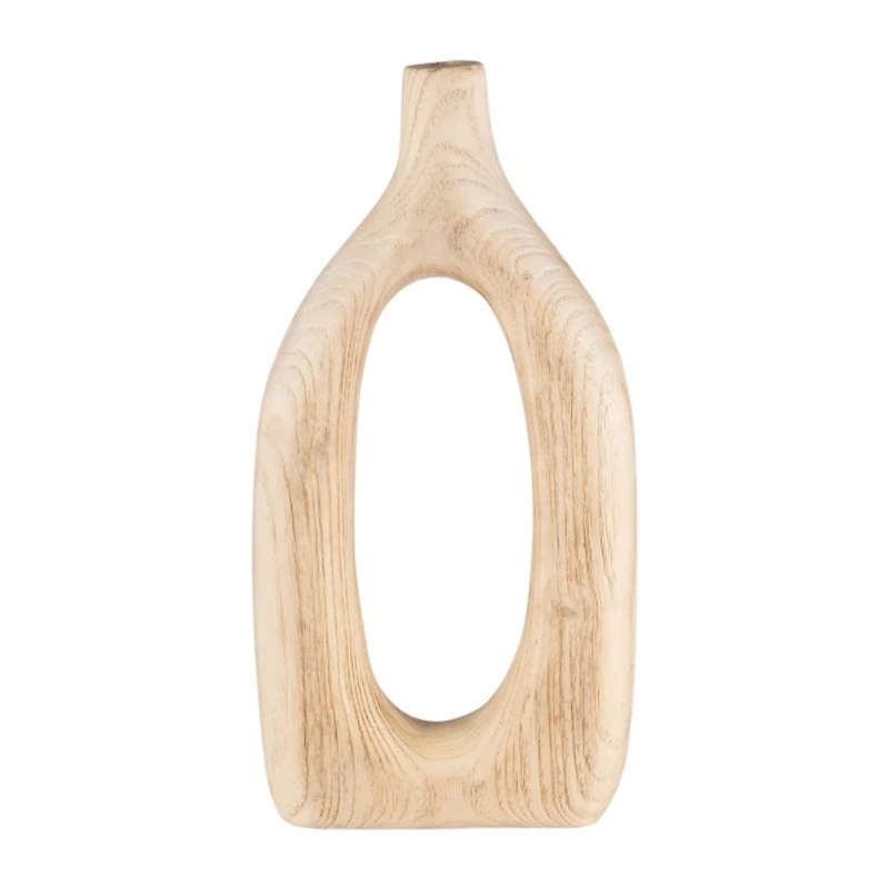Natural Wood Cut Out Vase