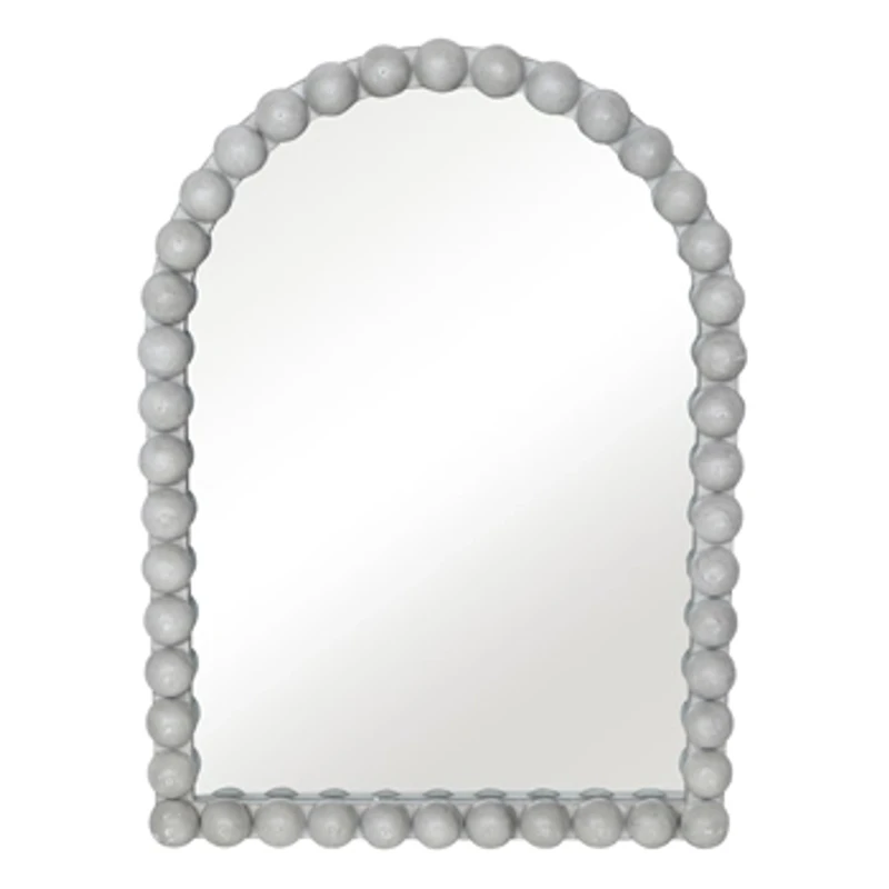 White Knobby Arch Wall Mirror