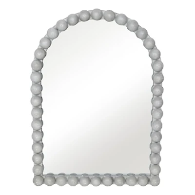 White Knobby Arch Wall Mirror