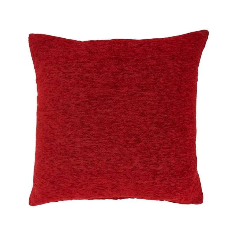 White on Red Snowflakes Chenille Pillow