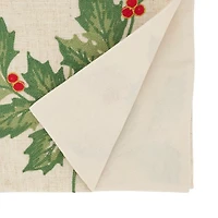 Evergreen Holly Leaves Cotton Runner