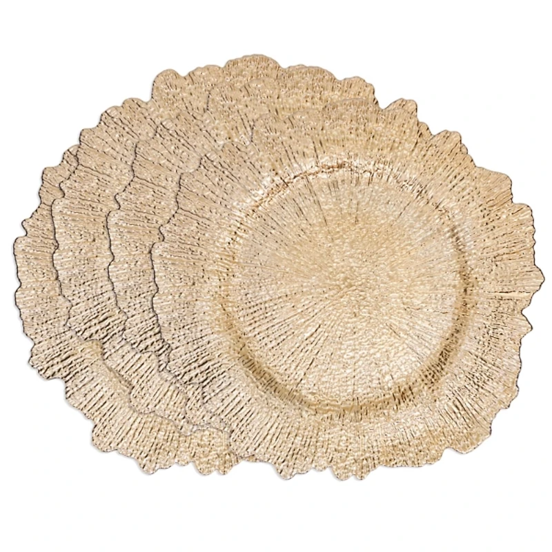 Gold Elegance Starburst Chargers, Set of 4