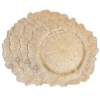 Gold Elegance Starburst Chargers, Set of 4