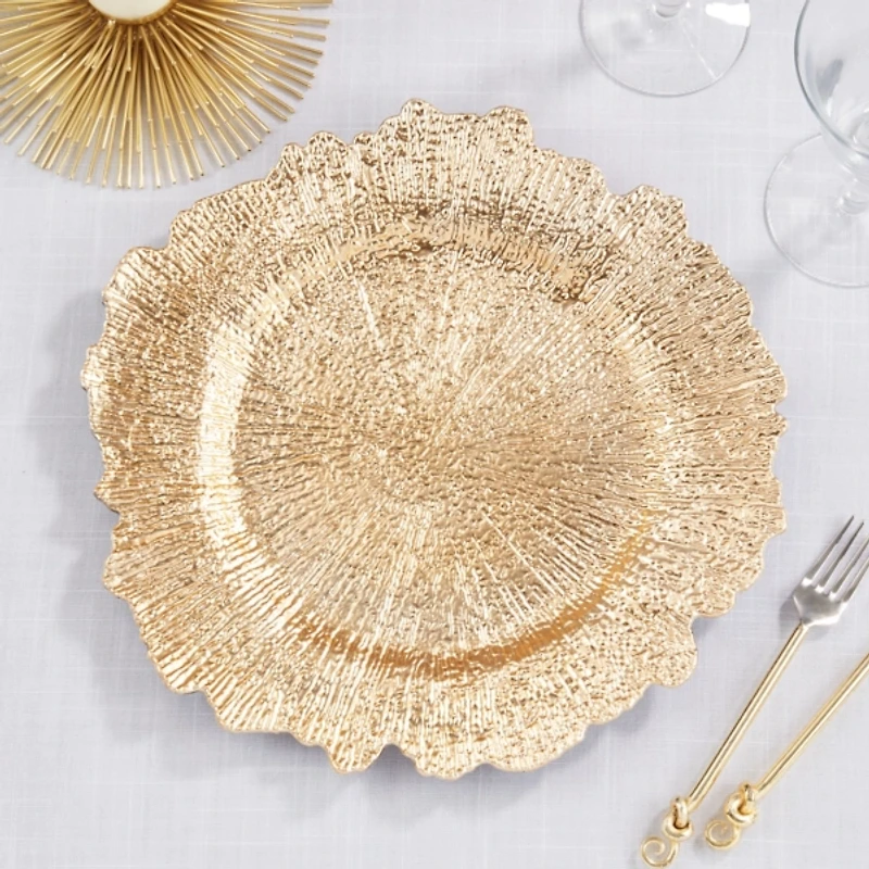 Gold Elegance Starburst Chargers, Set of 4