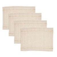Natural Leno Striped Placemats, Set of 4