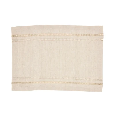 Natural Leno Striped Placemats, Set of 4