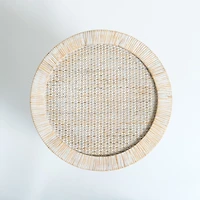 Whitewash Rattan Basket Side Table