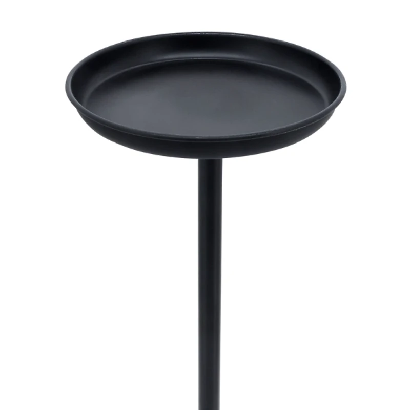 Black Metal Orb Base Accent Table