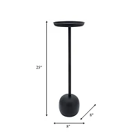 Black Metal Orb Base Accent Table