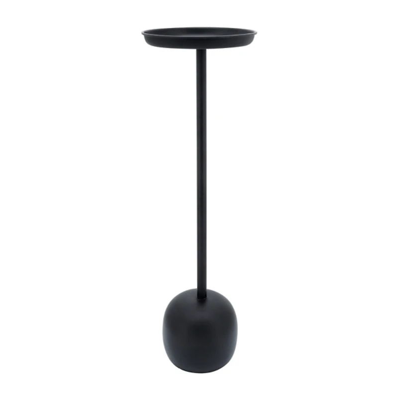 Black Metal Orb Base Accent Table