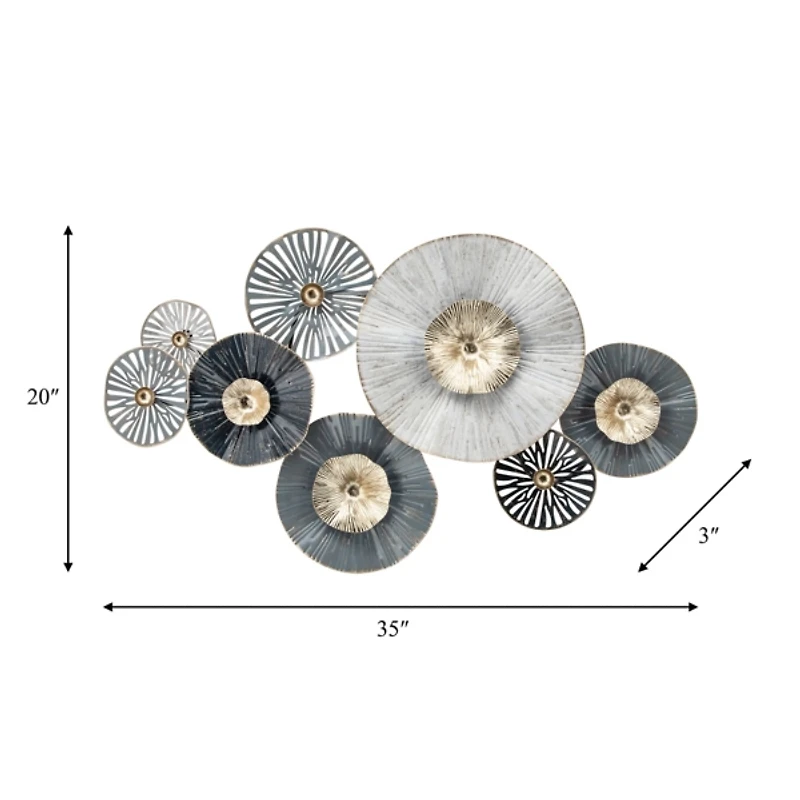 Gray Dimensional Lily Pads Wall Plaque