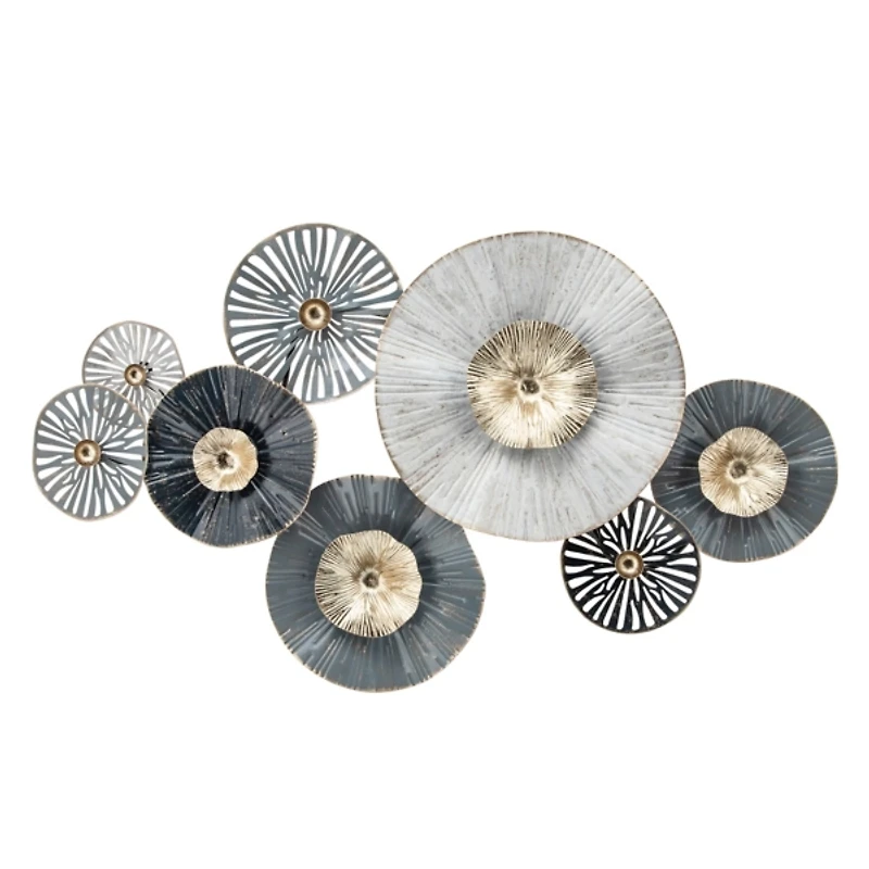 Gray Dimensional Lily Pads Wall Plaque
