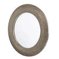 Round Bronze Woven Texture Wall Mirror